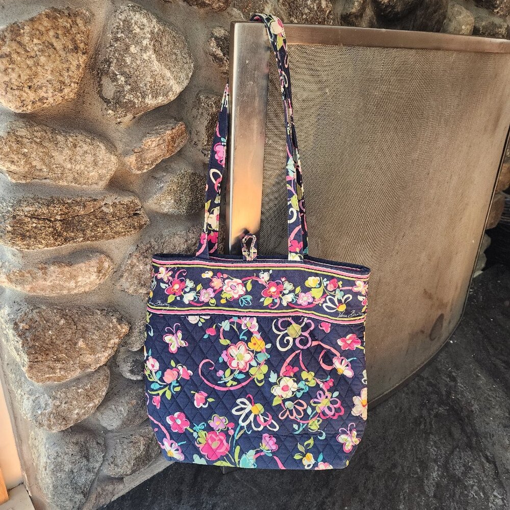 Vera Bradley Floral Ribbons Tote Bag - Picture 5 of 15